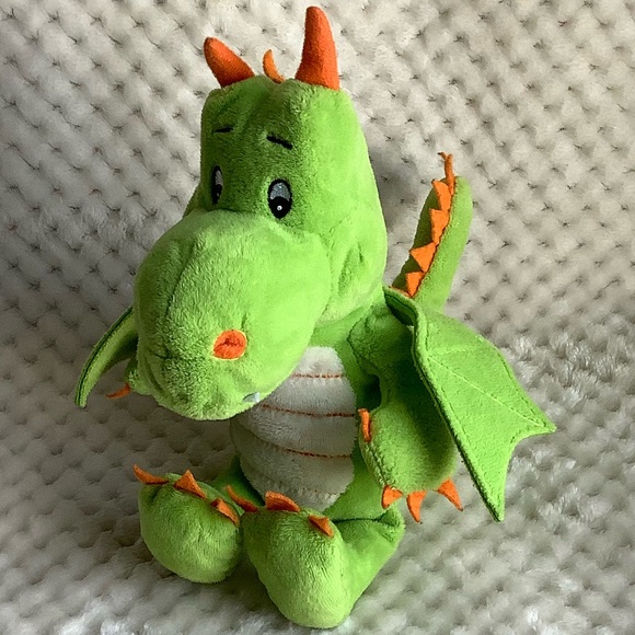 Kinder Surprise Plush Green Dragon Stuffed Animal Toy Embroidered Eyes - Picture 1 of 10